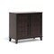Baxton Studio Glidden Dark Brown Wood Modern Shoe Cabinet (Short) 91-4517 - alternate 1